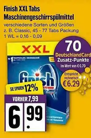 Edeka Finish Xxl Tabs Maschinengeshirrspülmittel Angebot