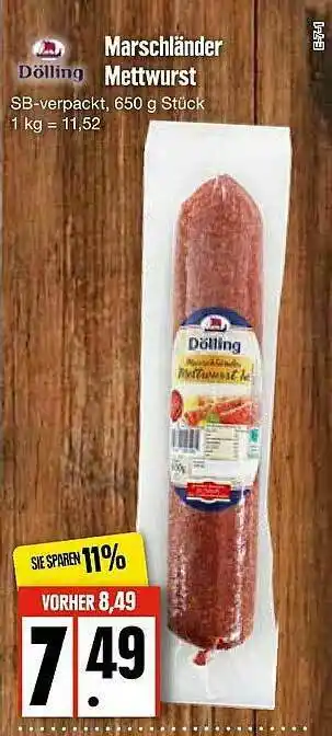 Edeka Dölling Marschländer Mettwursrt Angebot