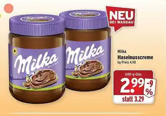 Wasgau Milka Haselnusscreme Angebot