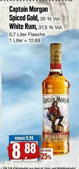 Edeka Frischemarkt Captain Morgan Spiced Gold, White Rum Angebot