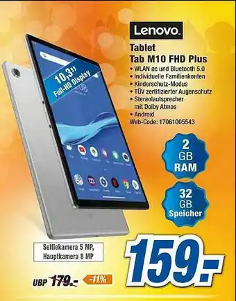 Expert Lenovo Tablet Tab M10 Fhd Plus Angebot