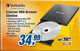 Expert Verbatin Externer Dvd-brenner Slimline Angebot