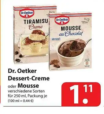 Famila Nord Ost Dr. Oetker Dessert-creme Oder Mousse Angebot