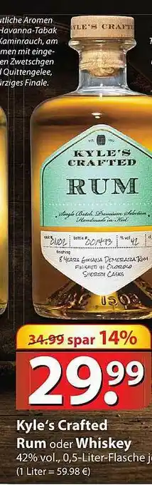 Famila Nord Ost Kyle's Crafted Rum Oder Whiskey Angebot