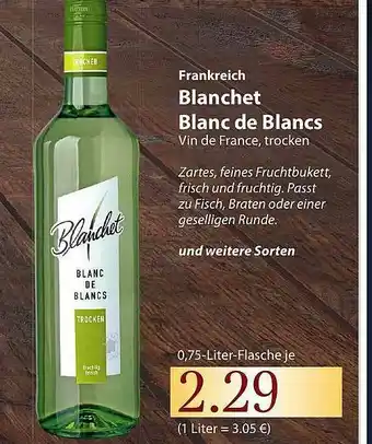 Famila Nord Ost Frankreich Blanchet Blanc De Blancs Angebot