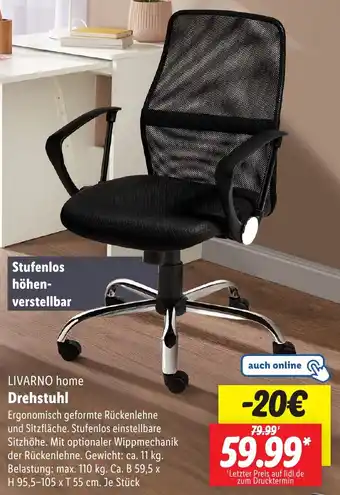 Lidl LIVARNO home Drehstuhl Angebot
