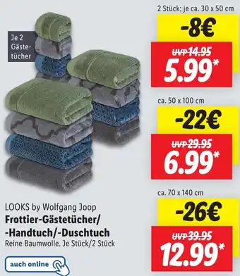 Lidl LOOKS by Wolfgang Joop Frottier-Gästetücher/ Handtuch/Duschtuch Angebot