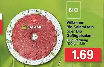 Famila Nord West Wiltmann Bio Salami Fein Oder Bio Geflügelsalami Angebot