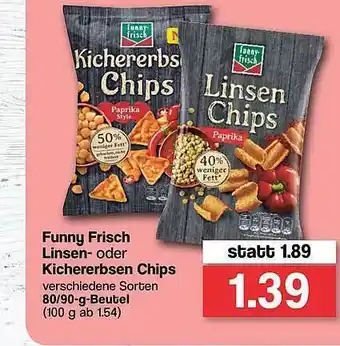 Famila Nord West Funny Frisch Lisen- Oder Kichererbsen Chips Angebot