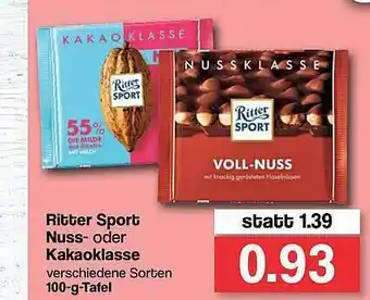 Famila Nord West Ritter Sport Nuss- Oder Kakaoklasse Angebot