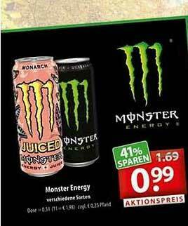 Monster Energy Verschiedene Sorten Angebot bei Getränkeland