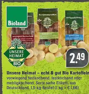 E-Center Unsere Heimat-echt & Gut Bio Kartoffeln Angebot