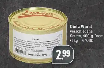 E-Center Dietz Wurst Angebot