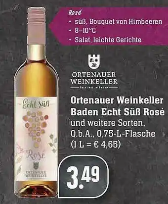 E-Center Ortenauer Weinkeller Baden Echt Süß Rose Angebot