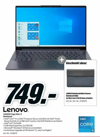 MediaMarkt Lenovo Yoga Slim 7i Notebook Angebot