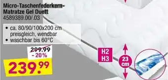 Möbel Boss Micro Taschenfederkern Matratze Gel Duett Angebot