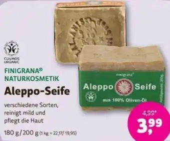 Denns BioMarkt FINIGRANA NATURKOSMETIK Aleppo-Seife 180/200 g Angebot