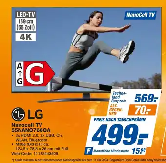 expert Techno Land LG Nanocell TV 55NANO766QA Angebot