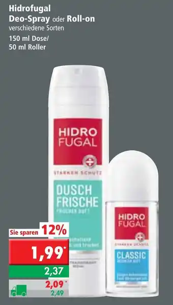 L. STROETMANN GROSSMARKT Hidrofugal Deo Spray oder Roll on 150/50ml Angebot