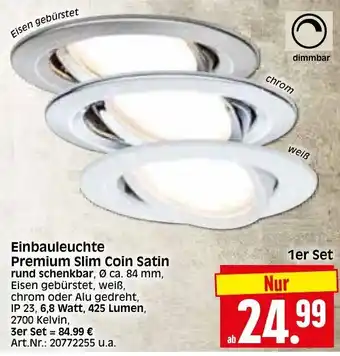 Herkules Baumarkt Einbauleuchte Premium Slim Coin Satin Angebot