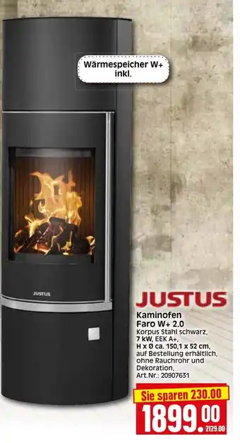 Herkules Baumarkt Justus Kaminofen Faro W+2.0 Angebot