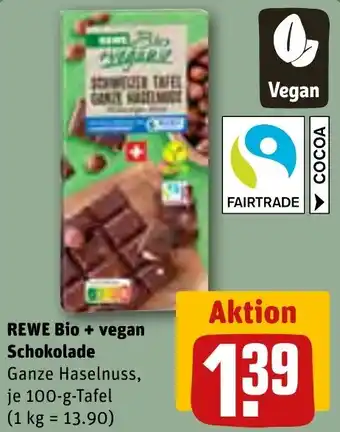 REWE REWE Bio + vegan Schokolade 100 g Tafel Angebot