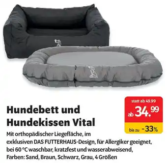 Hundebett und Hundekissen Vital Angebot bei Das Futterhaus