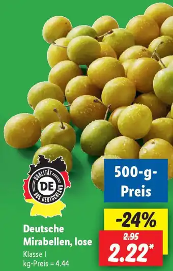Lidl Deutsche Mirabellen, lose 500 g Angebot