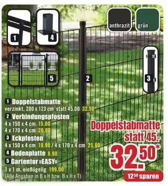 B1 Discount Baumarkt 1 Doppelstabmatte Angebot