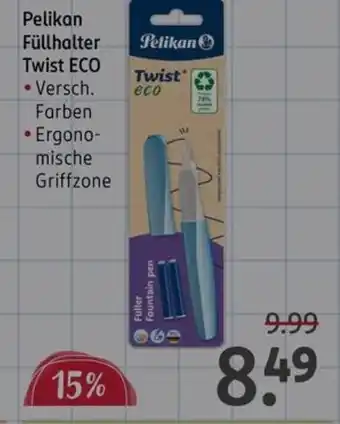 Rossmann Pelikan Füllhalter Twist ECO Angebot