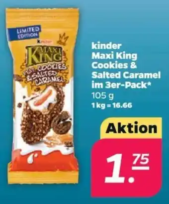 NETTO kinder Maxi King Cookies & Salted Caramel im 3er-Pack 105 g Angebot