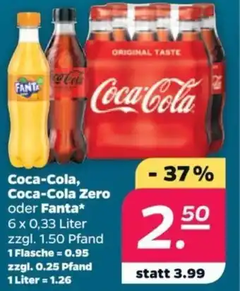 NETTO Coca-Cola, Coca-Cola Zero oder Fanta 6 x 0,33 Liter Angebot