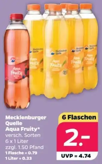 NETTO Mecklenburger Quelle Aqua Fruity 6 x 1 Liter Angebot