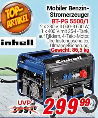 CENTERSHOP Einhell Mobiler Benzin- Stromerzeuger BT-PG 5500/1 Angebot