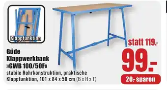 B1 Discount Baumarkt Güde Klappwerkbank "GWB 100/50F" Angebot