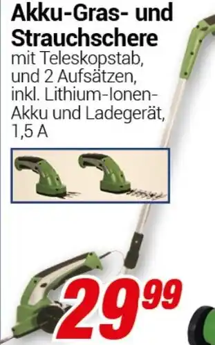 CENTERSHOP Akku-Gras- und Strauchschere Angebot