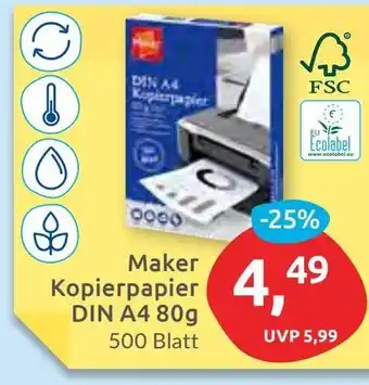 Budni Maker Kopierpapier DIN A4 80g 500 Blatt Angebot