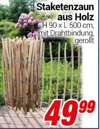 CENTERSHOP Staketenzaun aus Holz Angebot