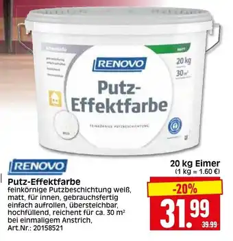 Herkules Baumarkt Renovo Putz Effektfarbe 20kg Angebot