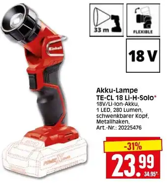 Herkules Baumarkt Einhell Akku Lampe TE-CL 18 Li H Solo Angebot