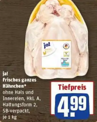 REWE ja! Frisches ganzes Hähnchen 1 kg Angebot