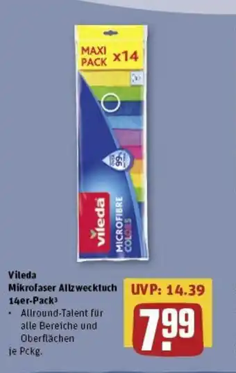 REWE Vileda Mikrofaser Allzwecktuch 14er Pack. Angebot