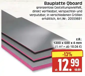 Herkules Baumarkt Bauplatte Qboard 1200*600*4mm Angebot