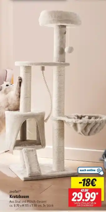Lidl zoofari Kratzbaum Angebot