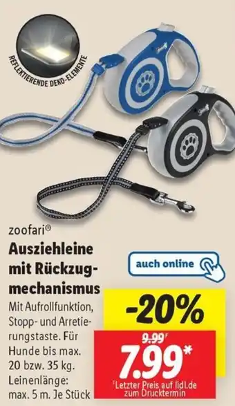 Lidl zoofari Ausziehleine mit Rückzug- mechanismus Angebot