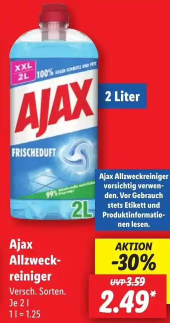 Lidl Ajax Allzweck- reiniger 2 l Angebot