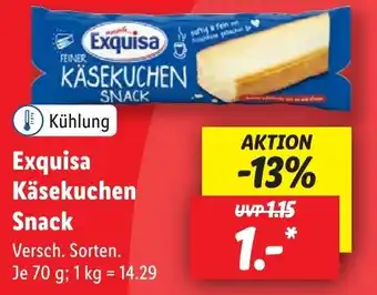 Lidl Exquisa Käsekuchen Snack 70 g Angebot