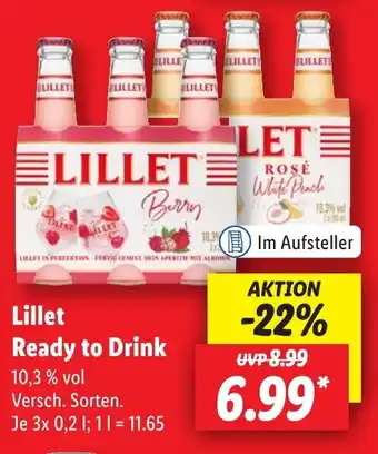 Lidl Lillet Ready to Drink 3 x 0,2 l Angebot
