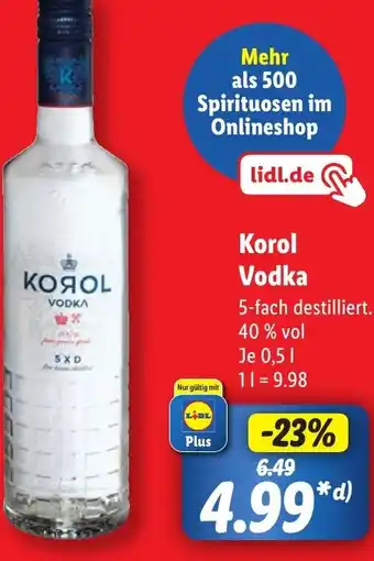 Lidl Korol Vodka 0,5 l Angebot