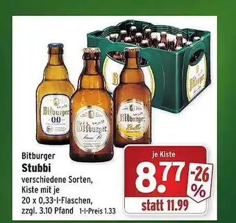 Wasgau Bitburger Stubbi Angebot